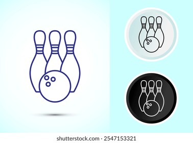 Bowling icon, Bowling ball and pin icon design illustration for web and mobile application