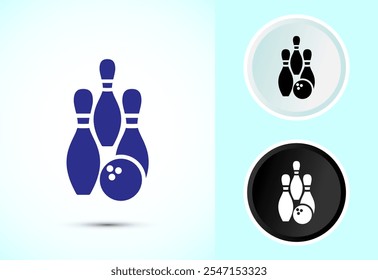 Bowling icon, Bowling ball and pin icon design illustration for web and mobile application