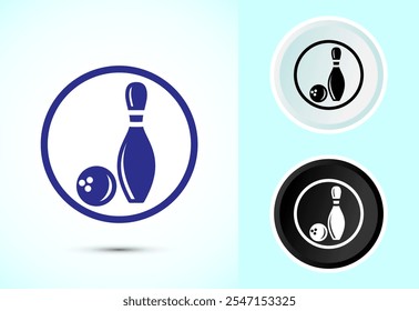 Bowling icon, Bowling ball and pin icon design illustration for web and mobile application