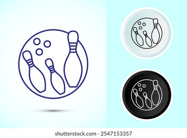 Bowling icon, Bowling ball and pin icon design illustration for web and mobile application