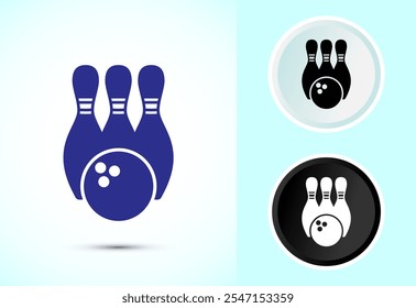 Bowling icon, Bowling ball and pin icon design illustration for web and mobile application