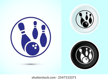 Bowling icon, Bowling ball and pin icon design illustration for web and mobile application