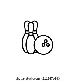 Bowling icon. bowling ball and pin sign and symbol.