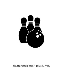 bowling icon. black vector bowling sign 