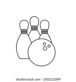 bowling icon. black vector bowling sign 
