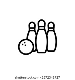 Bowling icon Black and white outline vector