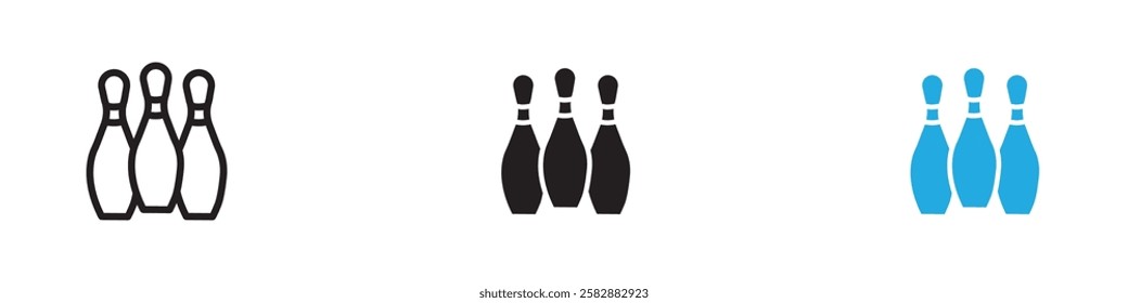 Bowling icon black white vector outline