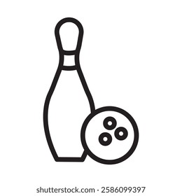 Bowling icon black and white vector outline sign