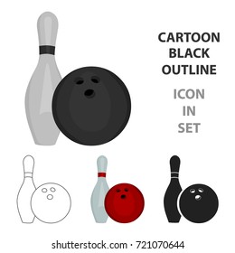 Bowling icon cartoon. Single sport icon from the big fitness, healthy, workout cartoon.