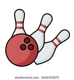 Bowling icon. Colored vector illustration.