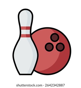 Bowling icon. Colored vector illustration.
