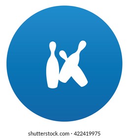 Bowling icon design on blue background,vector