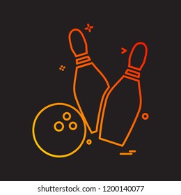 Bowling icon design vector