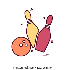 Bowling icon design vector