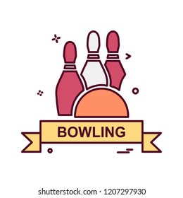 Bowling icon design vector