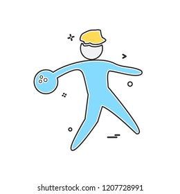 Bowling icon design vector