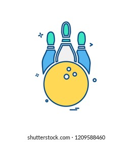 Bowling icon design vector