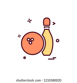 Bowling icon design vector