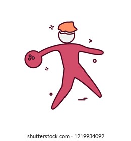 Bowling icon design vector