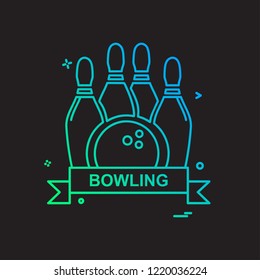 Bowling icon design vector