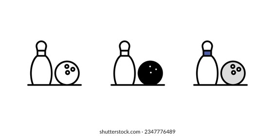 Bowling icon design with white background stock illustration