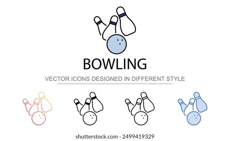 Bowling icon design with white background stock illustration
