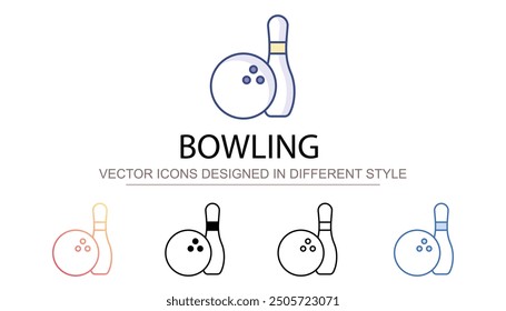 Bowling icon design with white background stock illustration