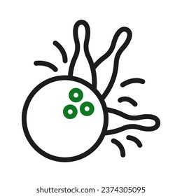 Bowling icon duocolor green black sport illustration vector element and symbol perfect.