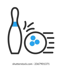 Bowling icon duotone blue black sport illustration vector element and symbol perfect.