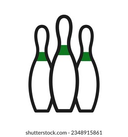 Bowling icon duotone green black colour sport illustration vector element and symbol perfect.