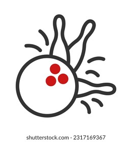 Bowling icon duotone red black colour sport illustration vector element and symbol perfect.