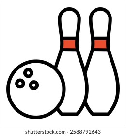 Bowling Icon Element For Design