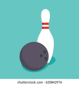 Bowling icon flat icon