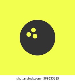 Bowling icon flat. Black pictogram on white background. Vector illustration symbol and bonus button
