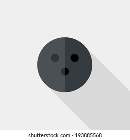 Bowling icon. Flat design style modern vector illustration. Isolated on stylish color background. Flat long shadow icon. Elements in flat design.