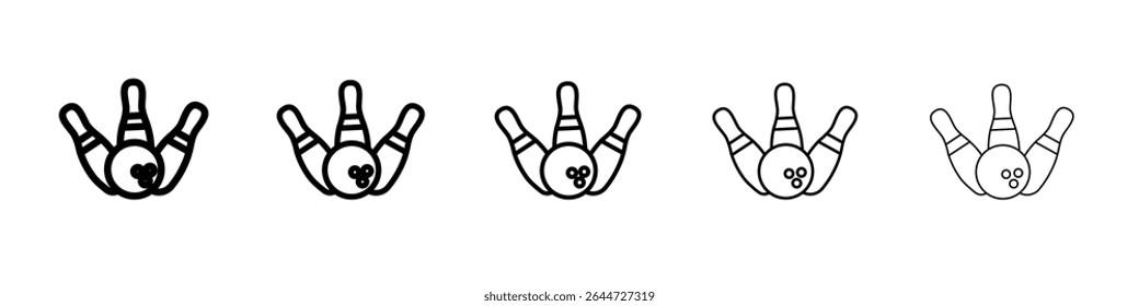 Bowling icon flat illustration set logo