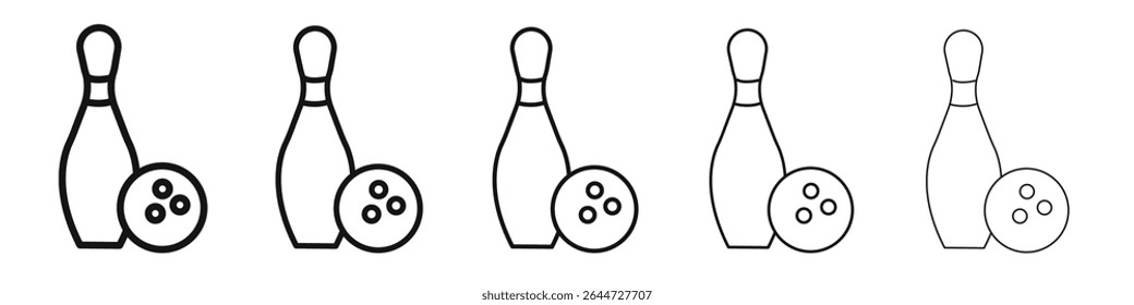 Bowling icon flat illustration set logo