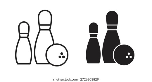 Icono de bolos icono plano simple. Versión Liner - Vector de stock.