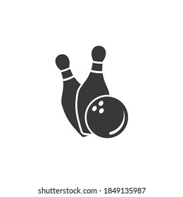 Bowling icon in flat style. Vector