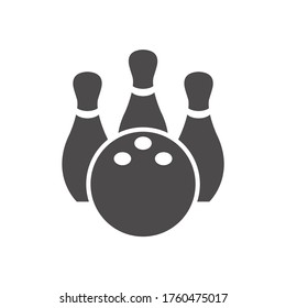Icono de boliche en estilo plano.Ilustración vectorial.
