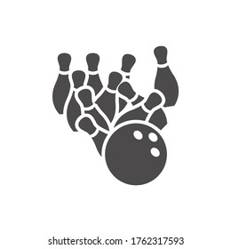 Bowling icon in flat style.Vector illustration.