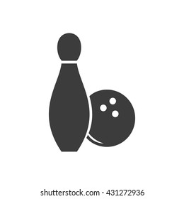 Bowling icon. Flat vector illustration in black on white background. EPS 10