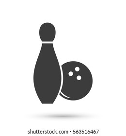 Bowling icon. Flat vector illustration in black on white background. EPS 10