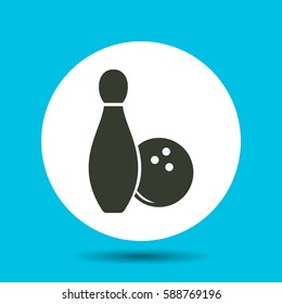 Bowling icon. Flat vector illustration in black on white background.