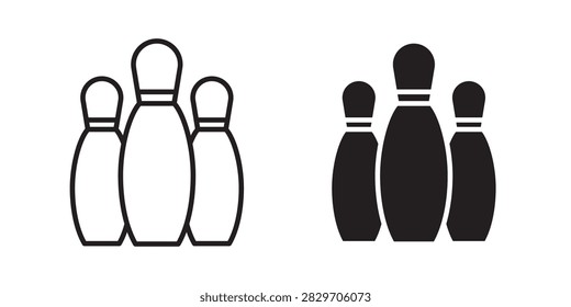 Bowling icon flat white logo..