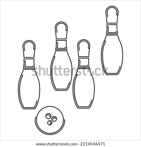 Bowling Icon, Bowling Game, Indoor Icon Vector Art Illustration