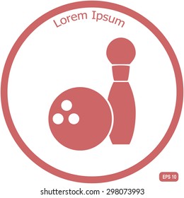 The bowling icon. Game symbol.