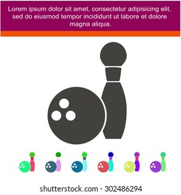 The bowling icon. Game symbol.