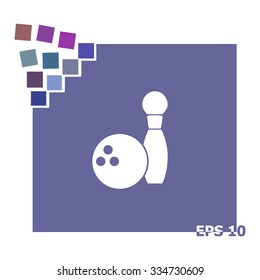The bowling icon. Game symbol.