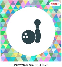 The bowling icon. Game symbol.
